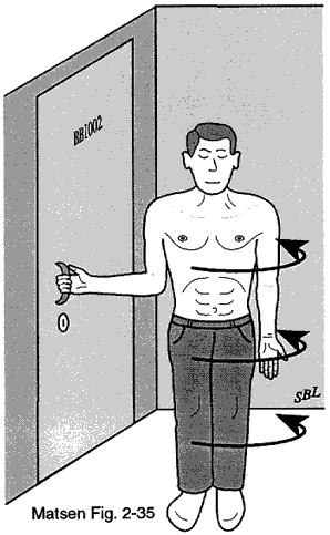 Getting the arm to externally rotate while standing